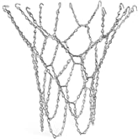 TRIXES Reemplazo de Cadena Altamente Durable Red de Baloncesto de Robusto Metal Plateado Tamaño Estándar del Bucle de…